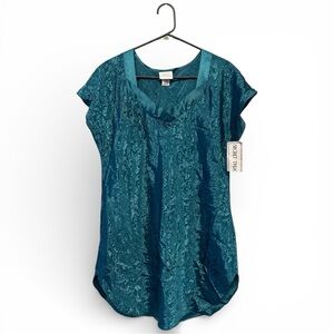 Rare NWT Vintage Y2K Era Secret Treasures Turquoise V-Neck Chemise Size Medium